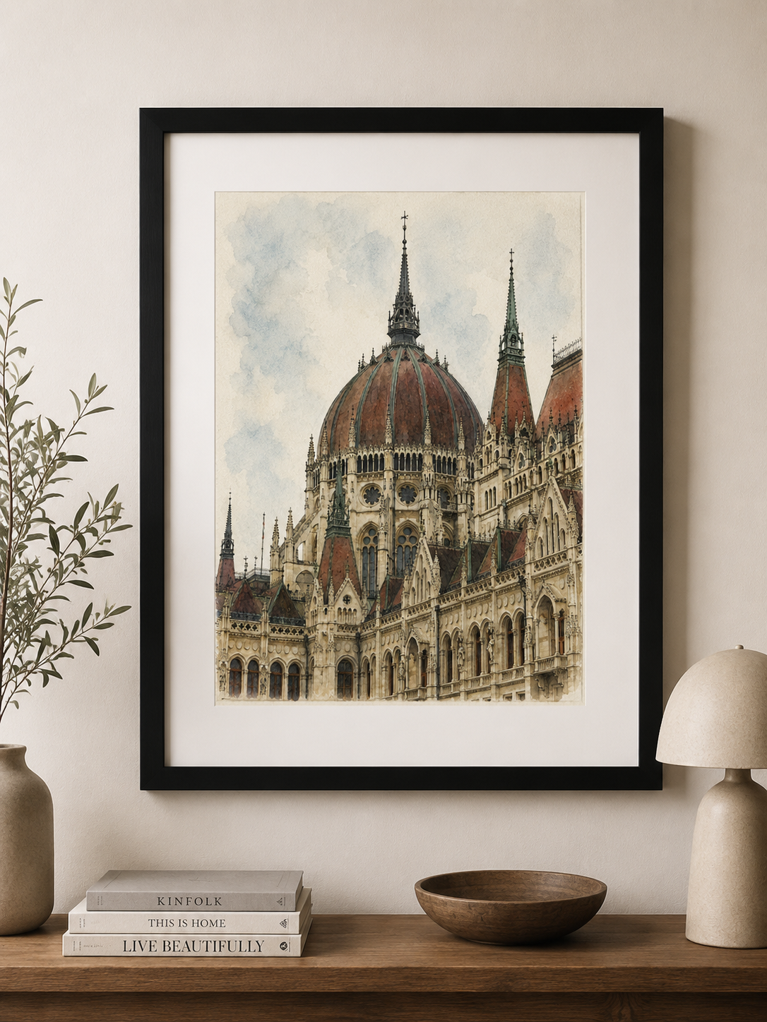 Print de acuarela Parlamento Budapest 2025